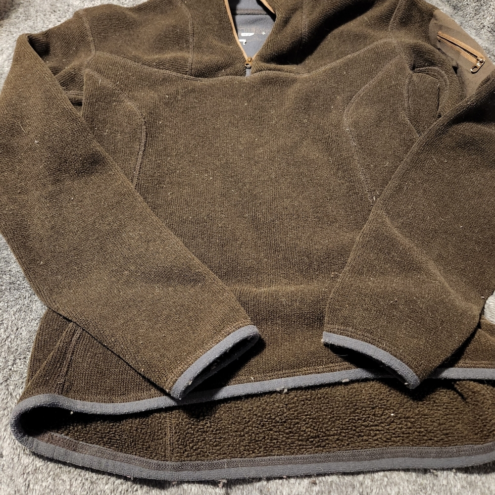 arc'teryx Mens Pullover 1/4 Zip covert Polartec  brown sweater Size M